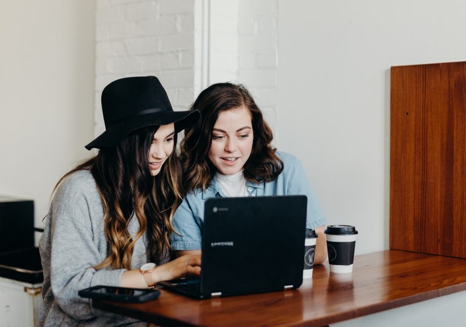 two women working